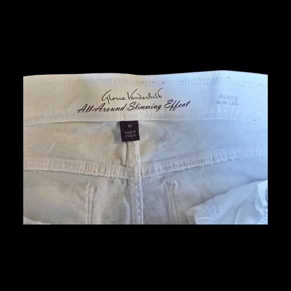 Women's Gloria Vanderbilt S 10 Short Missy Slim Leg White Jeans, Good Condition - Picture 4 of 8